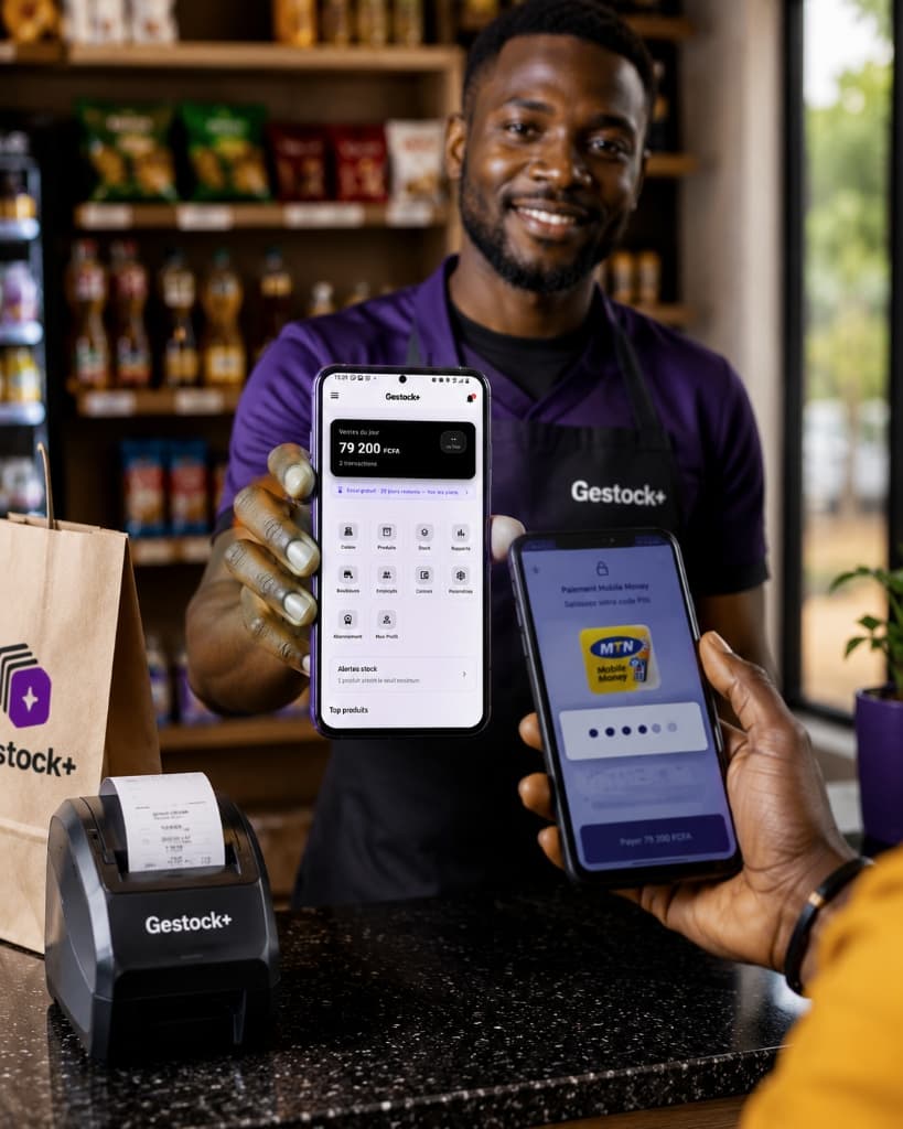 Gestock+ Merchant & Mobile Money Cashier Interaction